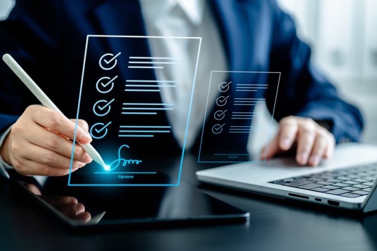 Business person applying Qualified eSignature